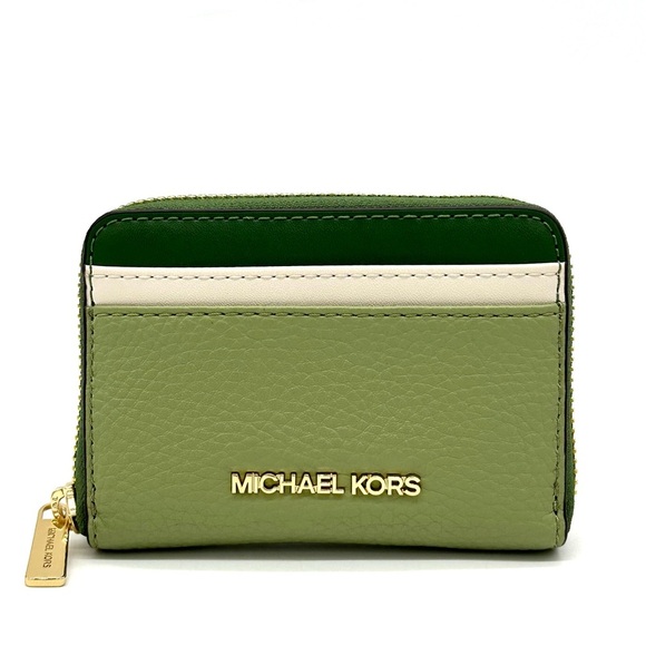 Michael Kors Medium ZA Card Case Wallet Fern Green Multi Women